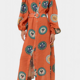 Sibley Vestido Maxi de Lino Premium con Estampa Exclusiva
