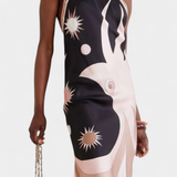 Rosenda Vestido Espalda Abierta Estampado Exclusivo