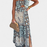 Edurne Vestido Largo Estampado Floral Patchwork Exclusivo
