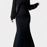 Atenea Vestido Halter De Malla Con Mostacillas Exclusivas
