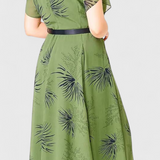 Lupita Vestido Midi De Chiffon Verde Con Corte En A Edición
