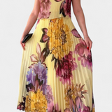 Shaya Vestido Largo de Gasa Plisada con Estampado Exclusivo