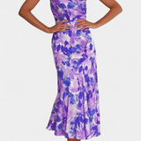 Reya Vestido Asimétrico Un Hombro Estampado Floral Premium
