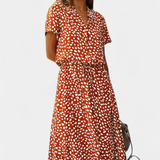 Rovena Vestido Midi Lunares Camisero Colección Exclusiva