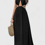 Sorina Vestido Midi Halter Cortes En Tela Ligera Exclusivo