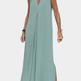 Felisa Vestido Maxi Sin Mangas Crepé Liso Exclusiva