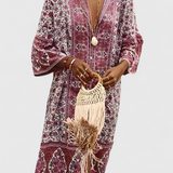 Chinara Vestido Largo Boho con Bordado Étnico Exclusivo