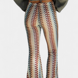 Mina Pantalón Acampanado Estampado Spandex Exclusiva
