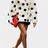 Clara Blazer Cuello En V Exclusiva Puntos Abullonados