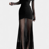 Cornella Vestido Maxi Strapless Fruncidos Satinado Limitado