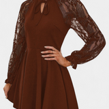 Jasella Vestido Mini De Encaje Floral Exclusivo Y Mangas