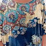 Omari Blusa Holgada Estampado Bohemio Retro Exclusiva