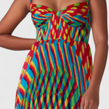 Janis Vestido Maxi Estampado Artístico Pintado a Mano