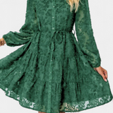 Soreia Vestido Camisero Botones Manga Texturizada Exclusivo