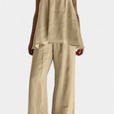 Lía Conjunto Verano Top Suelto Pantalón Fluido Exclusivo
