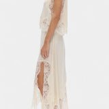 Coralena Conjunto Falda Midi Encaje Premium Exclusiva