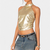 Anna Top Halter Metálico Karter Colección Exclusiva