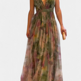Ingrid Vestido Maxi Floral Con Escote En V Exclusivo