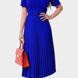 Seliora Vestido Midi De Trabajo Con Cinturón Plisados Elite