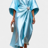 Ubelia Vestido Largo Satén Brillo Luxe Colección Exclusiva
