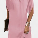 Haruna Vestido Midi Atemporal Monocromo Redondo Élite