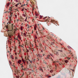 Keti Vestido Maxi Colección Floral Mangas Largas Exclusivas