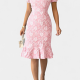 Champel Vestido Midi Floral Exclusiva Mangas Abullonadas