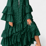Eliselle Vestido Maxi Asimétrico Exclusivo Plisados