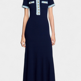 Alexia Vestido Midi Punto Ribete Colección Luxe Exclusiva