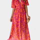 Wren Vestido Midi Floral Colección Fina Elegante Exclusivo