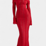 Rosalie Vestido Maxi Off Shoulder Encaje Exclusiva Elegante