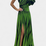 Bethania Vestido Maxi Rayas Un Solo Hombro Colección Elite