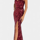 Marleni Vestido Halter de Lentejuelas Colección Privada