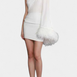 Nivalis Vestido Ceñido Con Fruncidos Escote V Gasa Privado