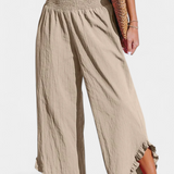 Martina Pantalón Palazzo Talle Alto Lino Exclusivo Volantes
