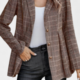 Calico Blazer Peplum Cuadros Colección Exclusiva Urbana