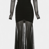 Cornella Vestido Maxi Strapless Fruncidos Satinado Limitado
