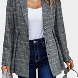 Calico Blazer Peplum Cuadros Colección Exclusiva Urbana