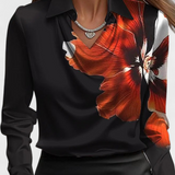 Dilnaz Blusa Satinada Con Escote En Cascada De Lujo