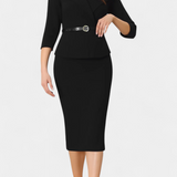 Palamos Vestido Midi Entallado Con Cinturón Premium