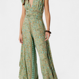 Leandra Mono Fluido Cruzado Edición Limitada Floral Verde