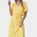 Rovena Vestido Midi Lunares Camisero Colección Exclusiva