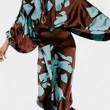 Monte Vestido Largo Estampado Abstracto Colección Exclusiva