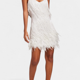 Sheril Vestido Mini De Plumas Colección Exclusiva Noche