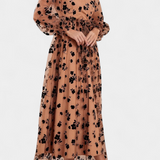 Iolanda Vestido Maxi de Encaje Floral Mangas Linterna Elite