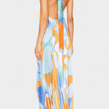 Giselle Vestido Largo Plisado Escote Halter Exclusivo