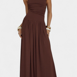 Maddy Vestido Maxi Sin Mangas Drapeado Lateral Exclusivo