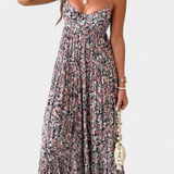 Reyna Vestido Maxi Floral Espalda Abierta Exclusiva