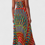 Janis Vestido Maxi Estampado Artístico Pintado a Mano