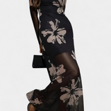 Aldona Vestido De Tobillo Malla Estampado Floral Exclusiva